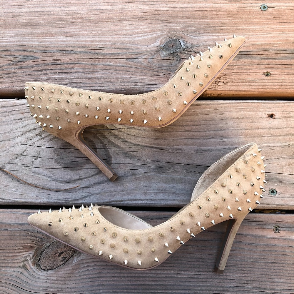 SAM EDELMAN Hadlee Suede Studded Pumps Heels